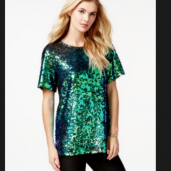 Bar III Tops - Bar III Mermaid Sequin Blouse